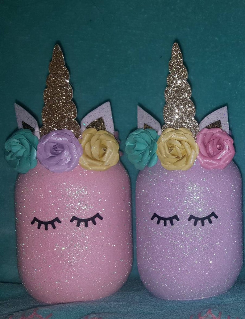 Unicorn Birthday Unicorn Mason Jars Glitter Unicorn Personalized Unicorn Gift Unicorn Gift Unicorn Centerpiece Unicorn Baby Shower