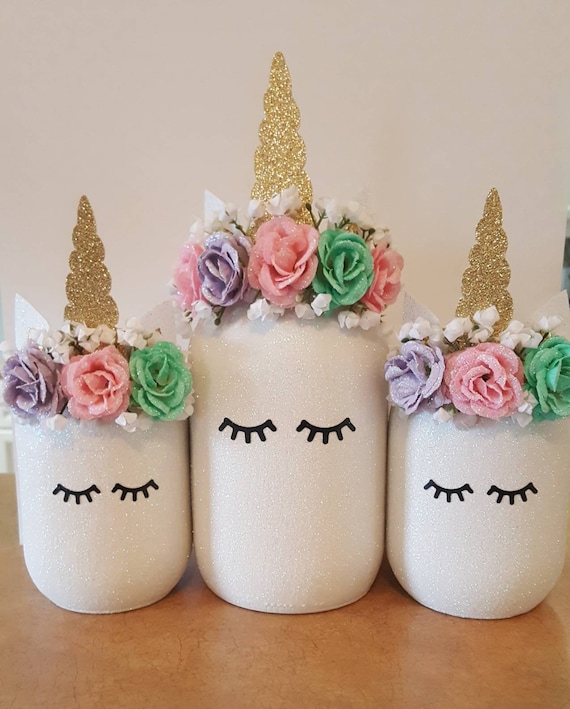 Unicorn Mason Jar Centerpiece