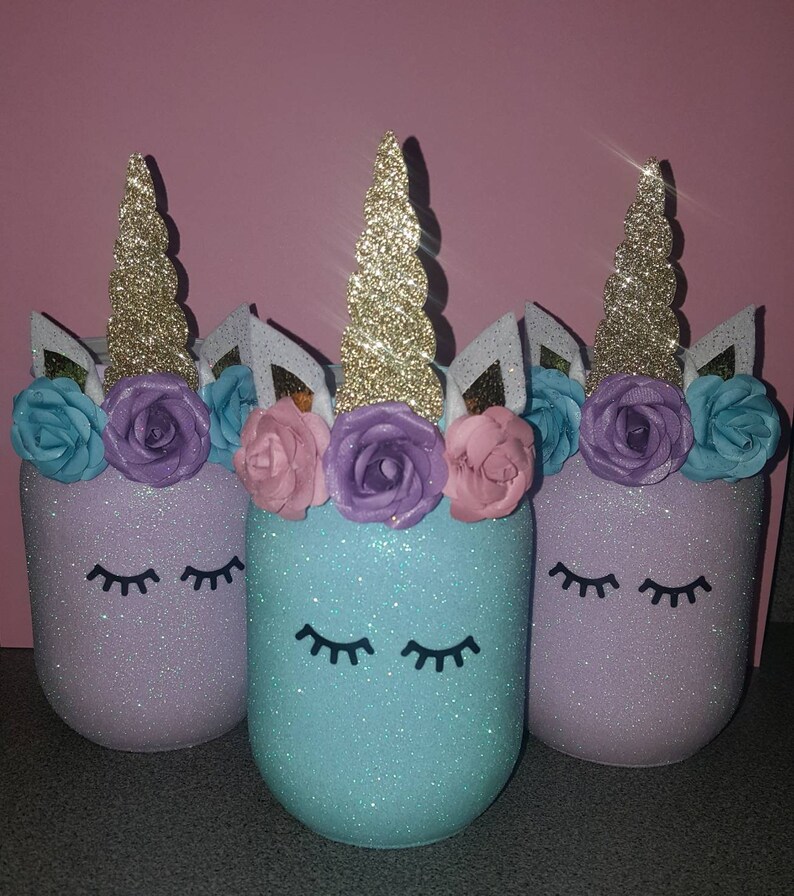 Unicorn Birthday Unicorn Mason Jars Glitter Unicorn Personalized Unicorn Gift Unicorn Gift Unicorn Centerpiece Unicorn Baby Shower
