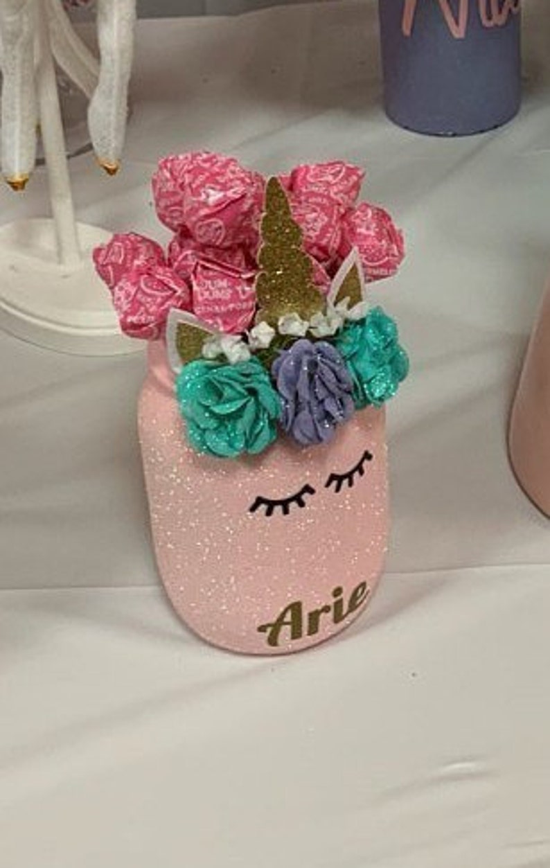 Unicorn Birthday Unicorn Mason Jars Glitter Unicorn Personalized Unicorn Gift Unicorn Gift Unicorn Centerpiece Unicorn Baby Shower