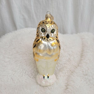 Vintage Blown Glass Owl Christmas Ornament: Larry Fraga Polish Decor