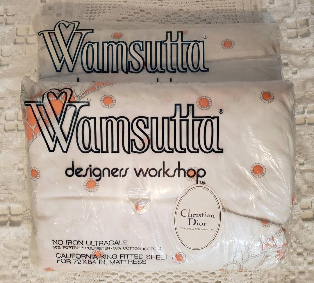 80's King Flat and Cal King Fitted Sheets NOS Wamsutta Dior Lace