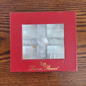 4 Crystal Place Card Holders by Lucien Piccard Table Set of Four