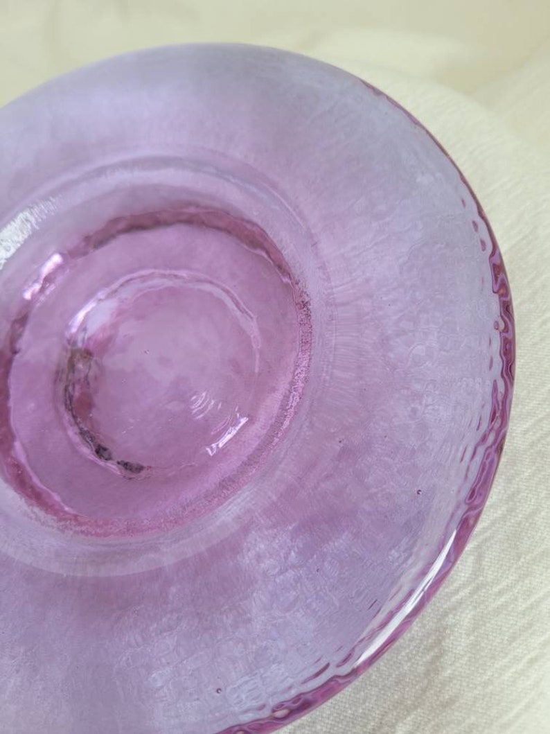 Lavender Fire and Light Art Glass Candle Plate Wine Bottle Etsy