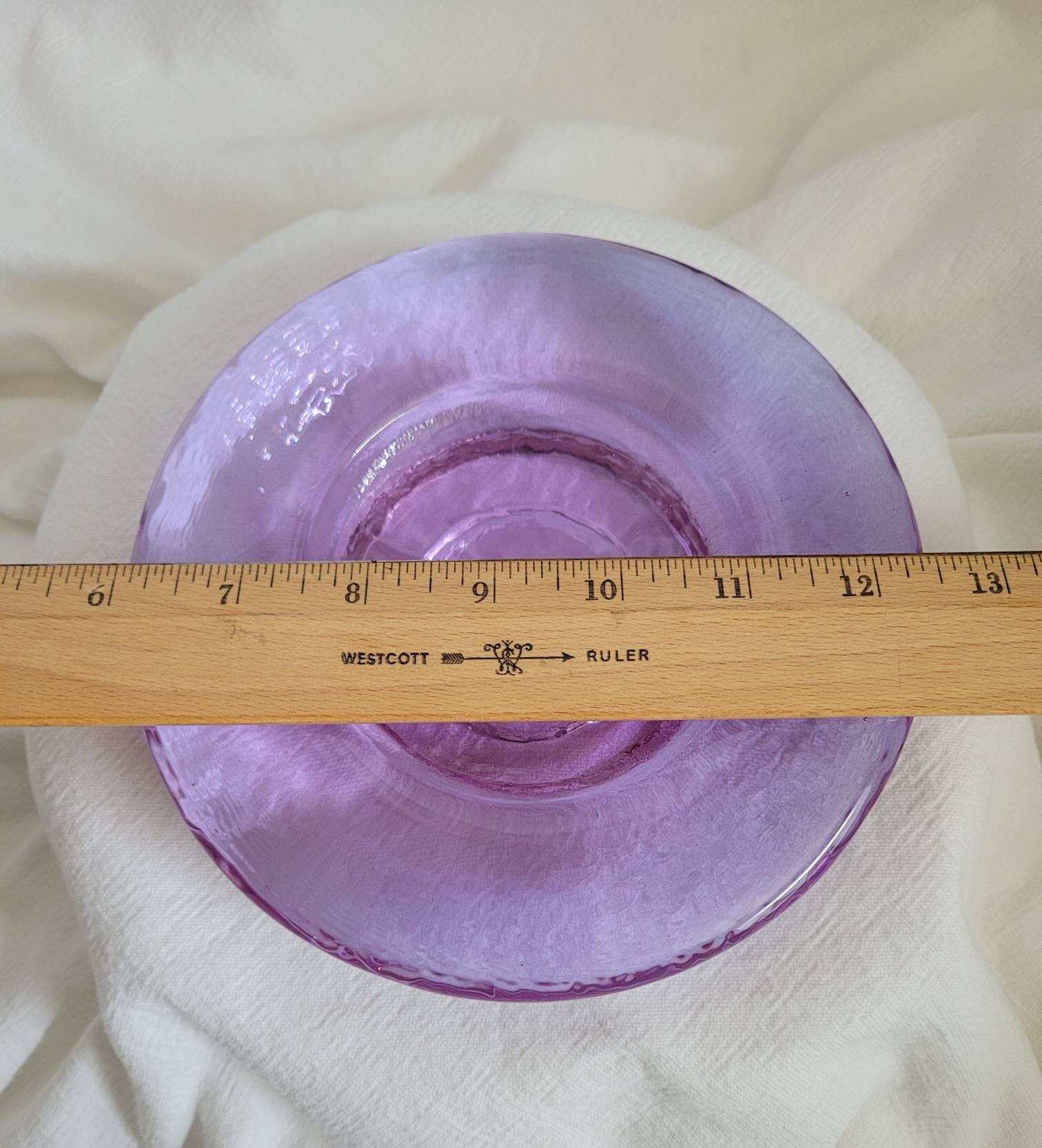 Lavender Fire and Light Art Glass Candle Plate Wine Bottle Etsy