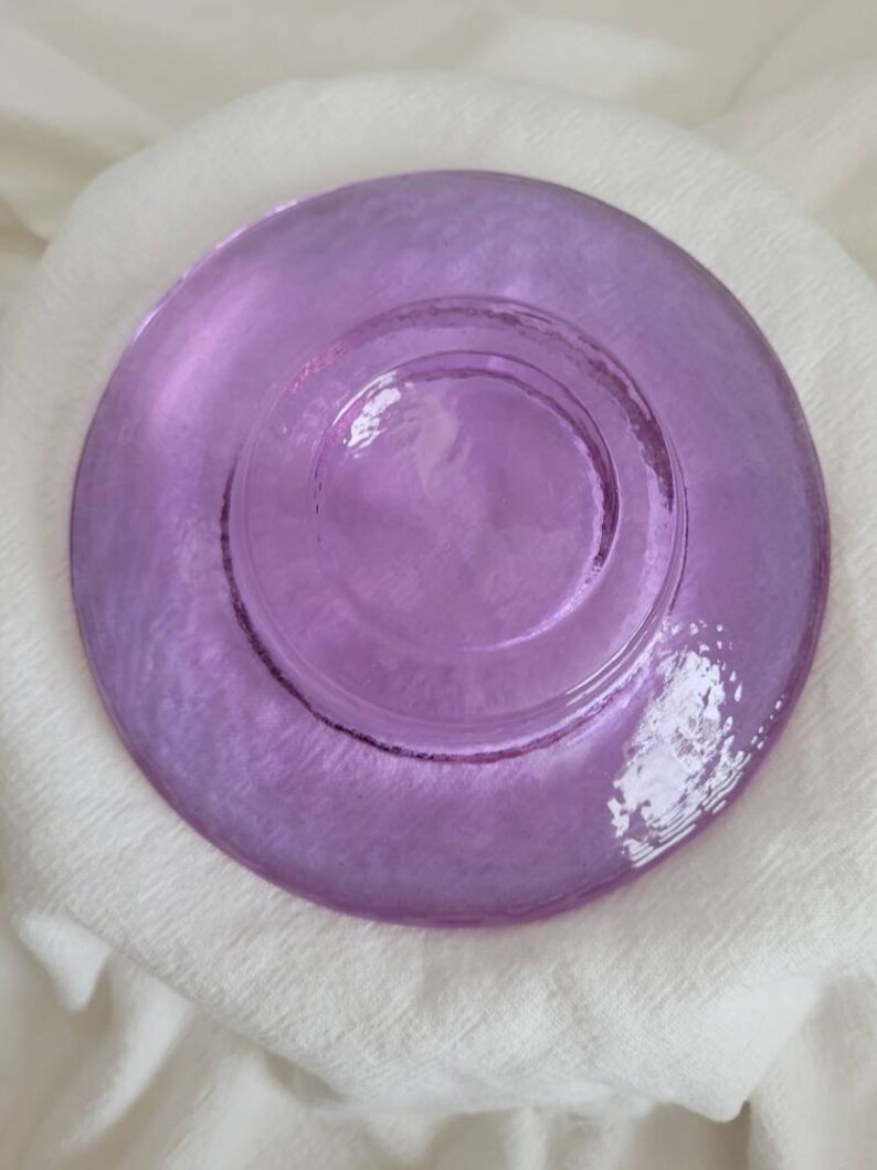 Lavender Fire and Light Art Glass Candle Plate Wine Bottle Etsy