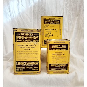 Vintage Tins Penick & Co. Botanical Drug Tin Set – Advertising Collectible