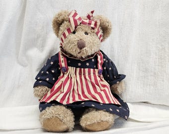 RUSS Bears from the Past #100331 STARBRITE Patriotic Bear 10" Stuffed Plush