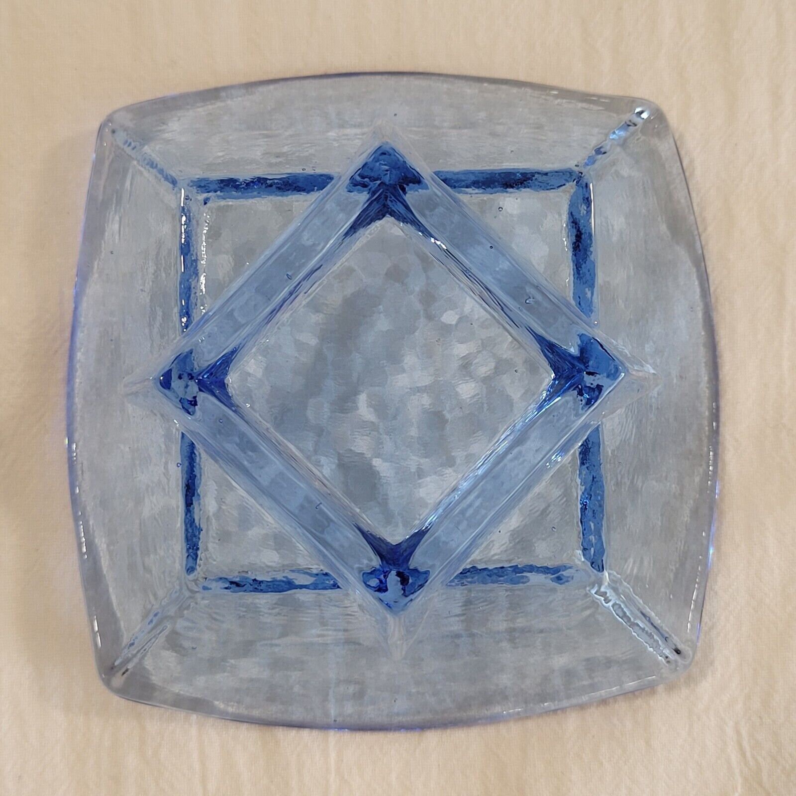 Fire and Light Cobalt Blue Square Trinket Dish Recycled Glass Arcata
