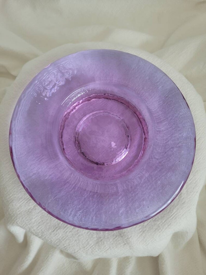 Lavender Fire and Light Art Glass Candle Plate Wine Bottle Etsy