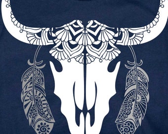 Download Mandala Cow Skull Etsy