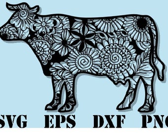 Download Cow Skull with Flowers SVG file Cow Skull svg file Cow ...