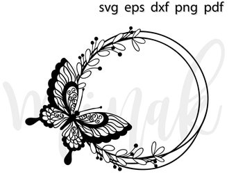 Free Free 91 Butterfly Circle Border Svg SVG PNG EPS DXF File