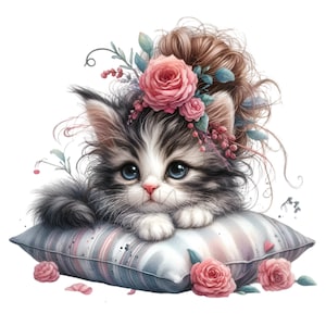Leuk Katje Slapende Kat Kinderkamer Muur Kunst clipart 12 PNG
