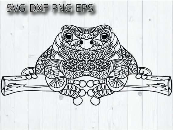 Download Frog Toad Svg Dxf Mandala Outline Silhouette Cut File Etsy