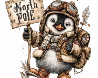 15 Pingouins Aviateur Png, Veste de vol d'hiver, Lunettes, Panneau en bois rustique