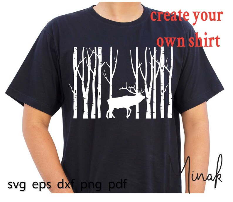 Download Winter scene svg deer pine tree forest svg | Etsy