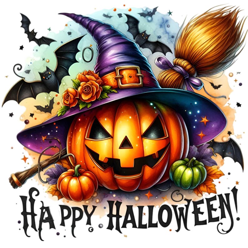 Happy Halloween Pumpkin Clipart PNG 15 Festive Jacko'lantern With