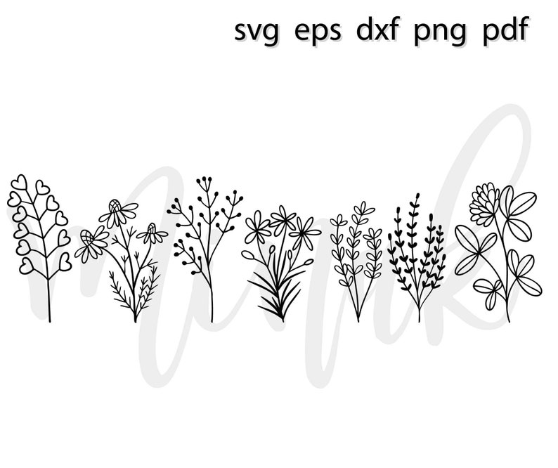 Download Wildflowers svg | Etsy
