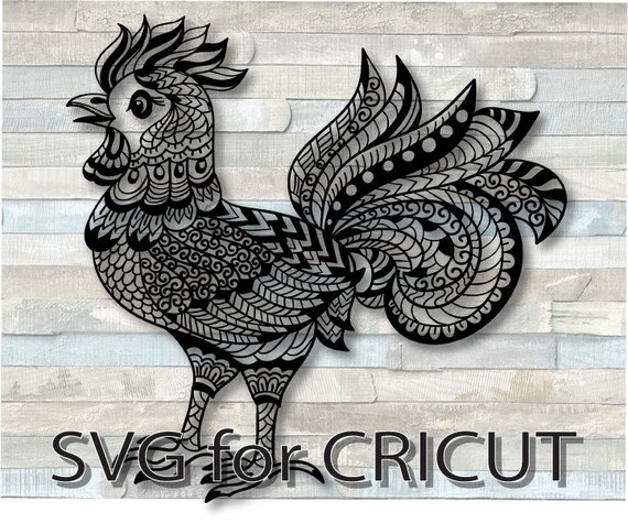 Download Rooster Mandala Svg Rooster Zentangle Drawing Logo Design Etsy