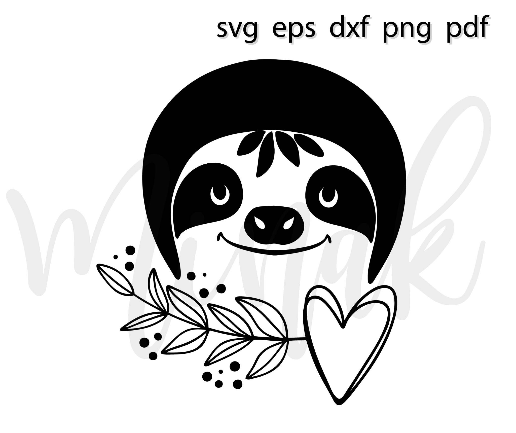 Download Sloth shirt svg sloth mascot svg floral sloth face svg cut ...