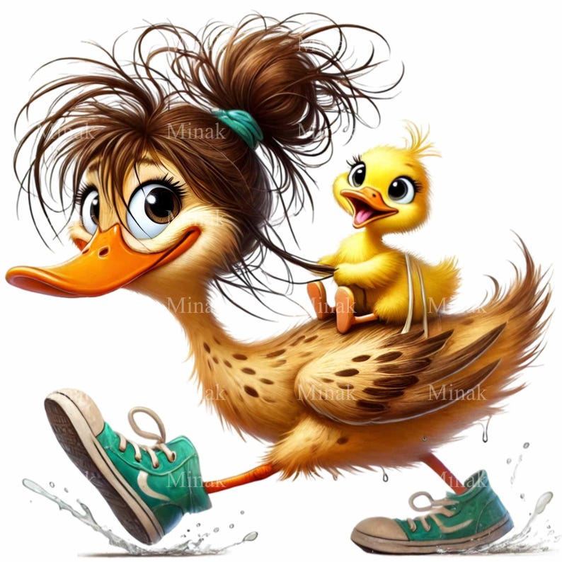 12 PNG Duckling Ride – Cute Duck PNG Clipart – Mother and Baby Animal ...