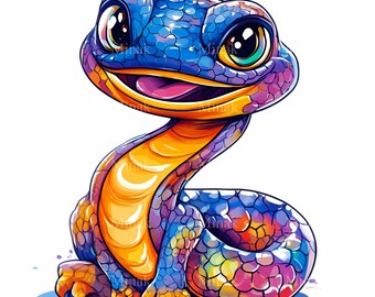 16 PNG Färgglad Ödla Clipart, Exotisk Reptil Regnbåge Illustration