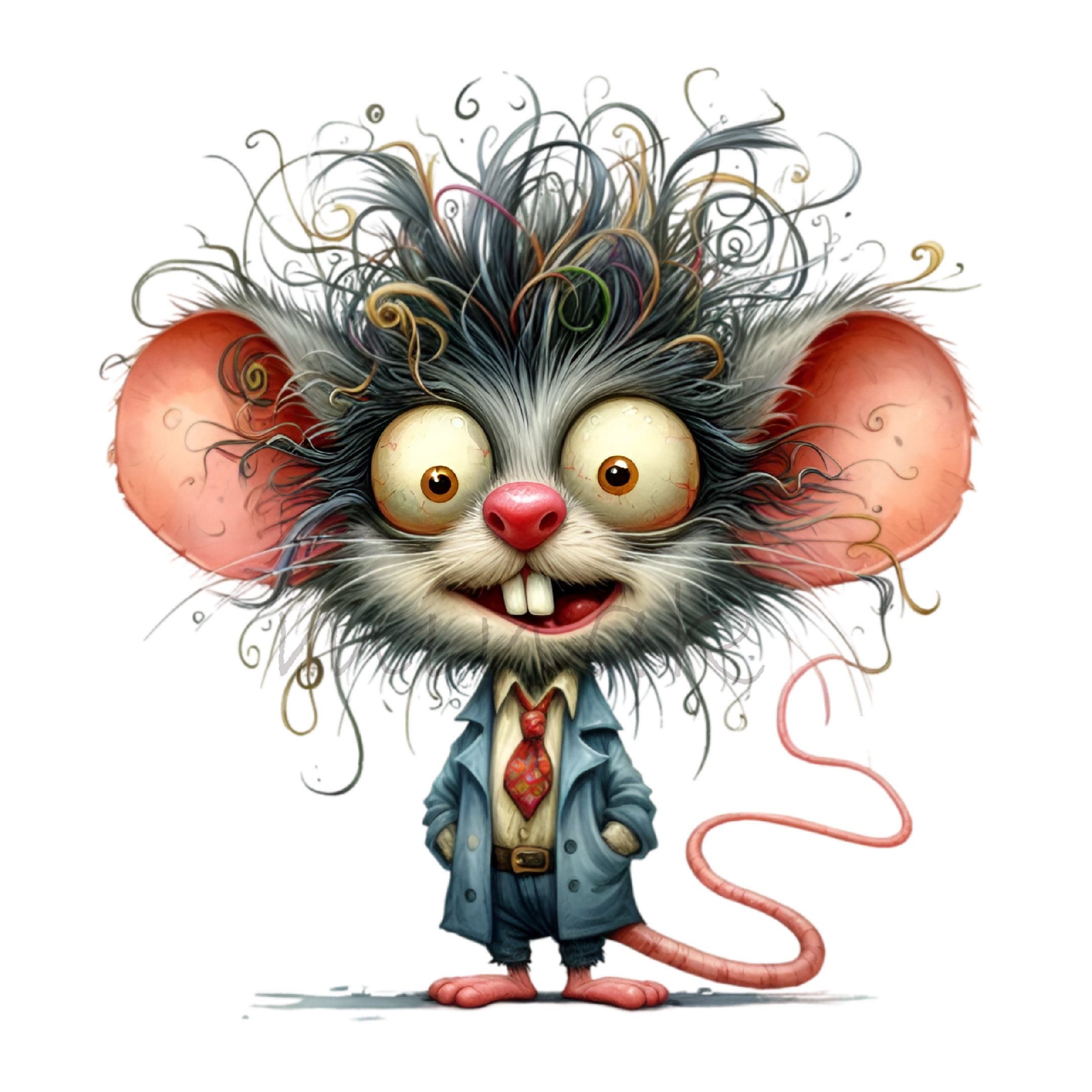 Splashed Mouse 12 PNG Color Splash Mouse Clipart โ Funny Cartoon Rat PNG โ Cute Animal ...