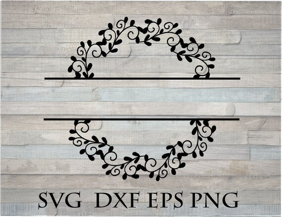 Download Leaves Circle Svg Split Monogram Svg Etsy