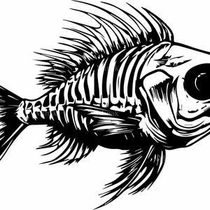 8 SVG Fish Skeleton SVG – Fishing Skull Clipart for Cricut and Silhouette – Skeleton Fish Cut File for Shirts, Decals, Tumblers