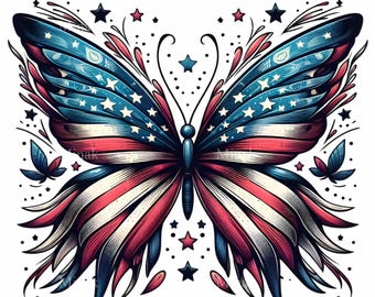 11 PNG Schmetterling Flagge Amerikanische Flagge, 4.Juli Unabhängigkeit Clipart