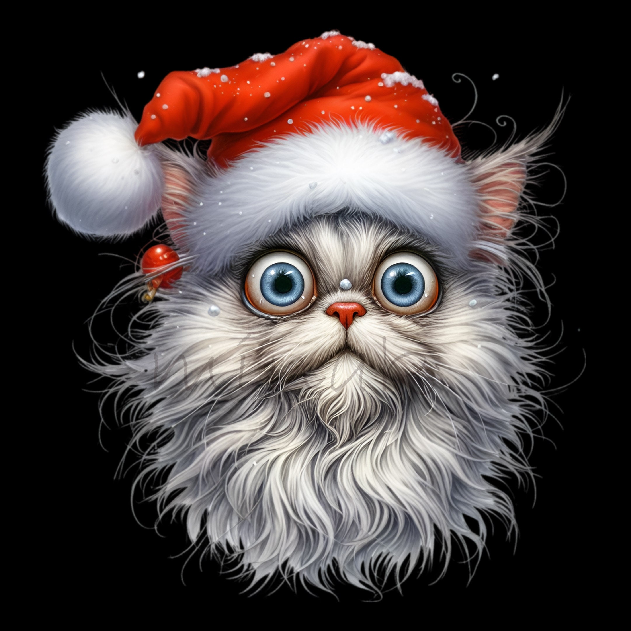 Orecchini Pendenti A Gatto Di Natale In Acrilico – Gattini Con Cappello Rosso E Fiocco Di Neve, Leggeri E Ipoallergenici, Regalo Per Amanti Dei Gatti