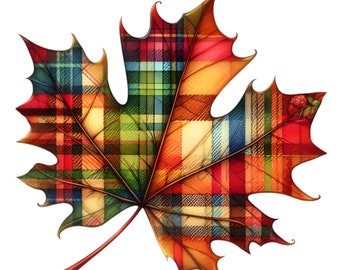 15 PNG Ahornblatt Plaid Art Herbst Herbst Sublimationsentwurf