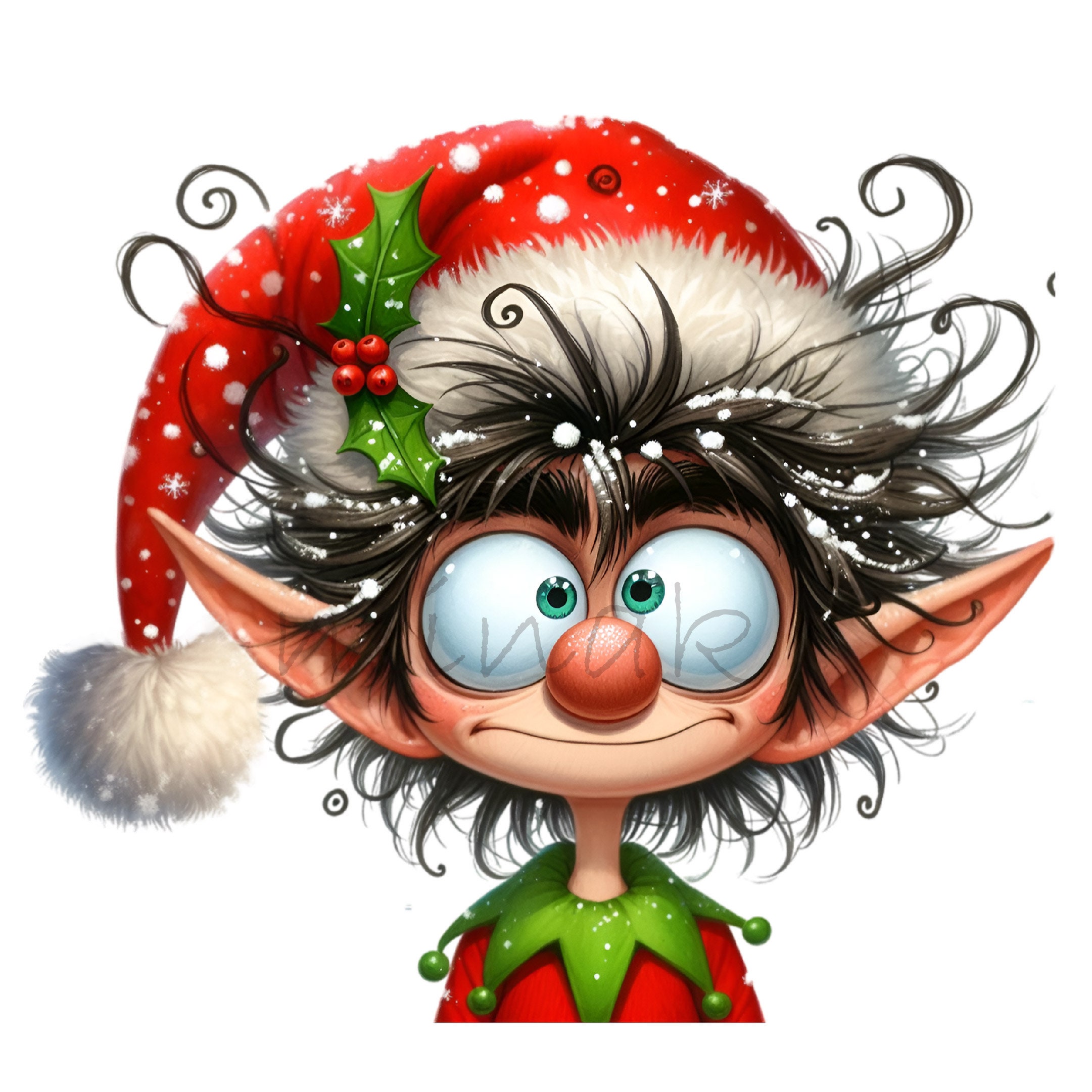 12 PNG Funny Elf Clipart – Christmas Elf PNG With Crazy Hair and Funny ...