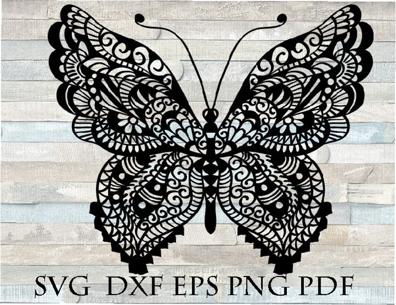 Butterfly svg mandala zentangle svg | Etsy
