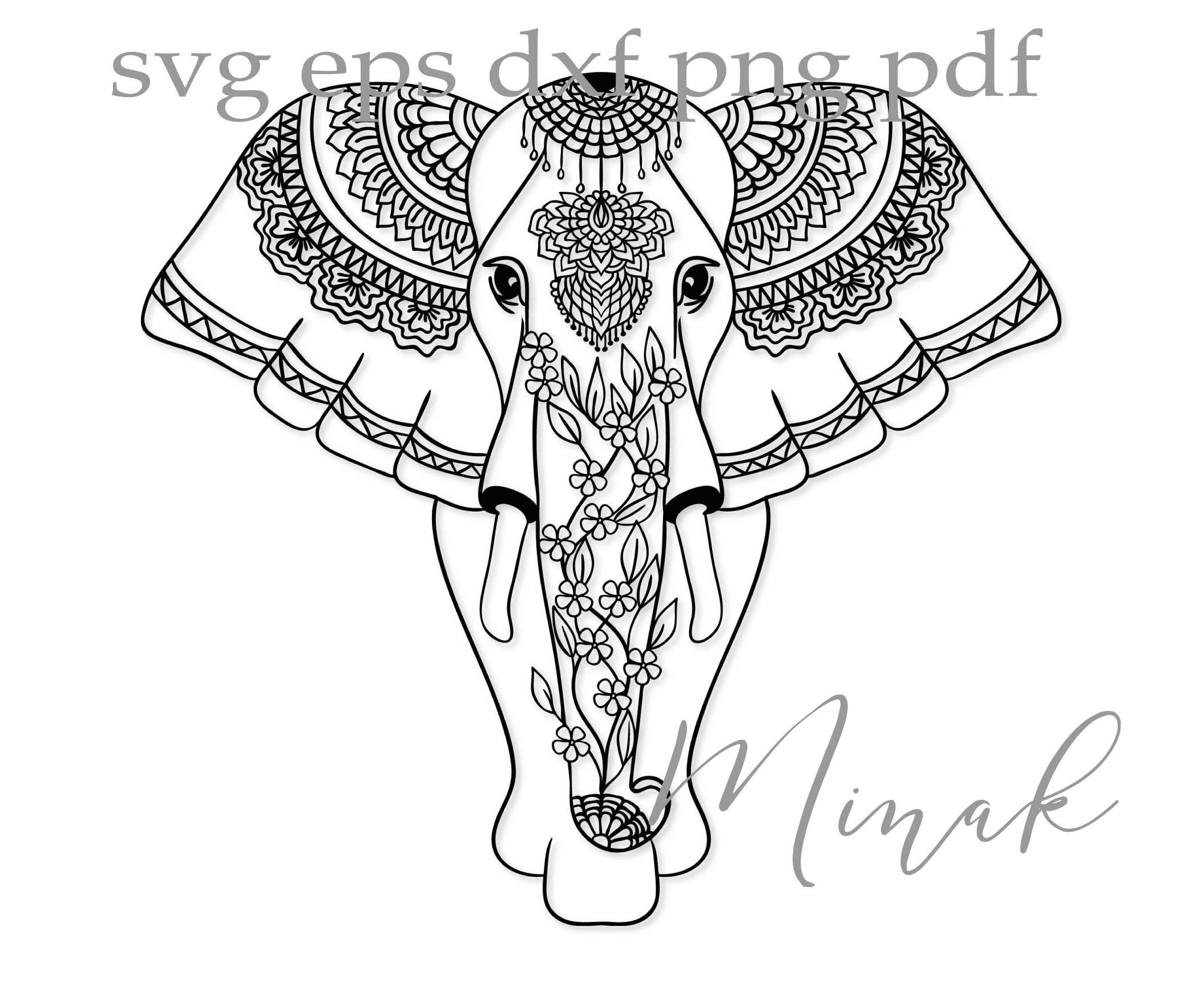 Download Elephant Mandala Svg Etsy