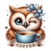 Coffee Owl Clip Art, Baby Bird Give a Wink, 15 PNG Girl Glasses ...