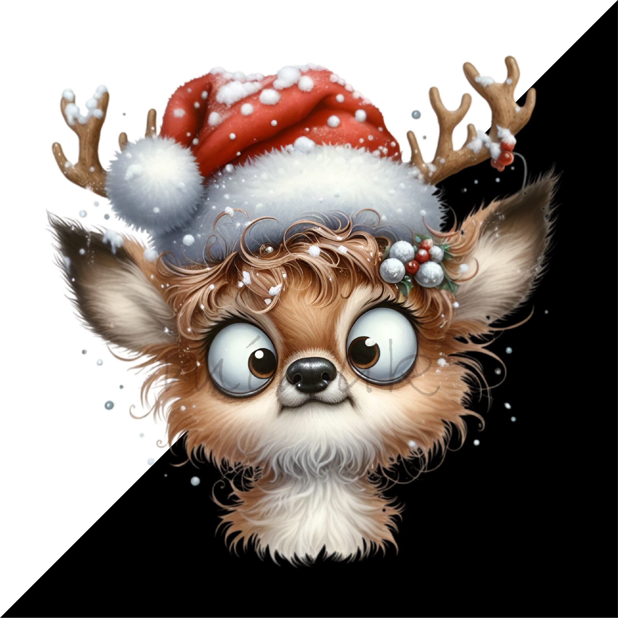 14 PNG Holiday Deer Clipart – Cute Christmas Reindeer PNG – Kids Winter ...