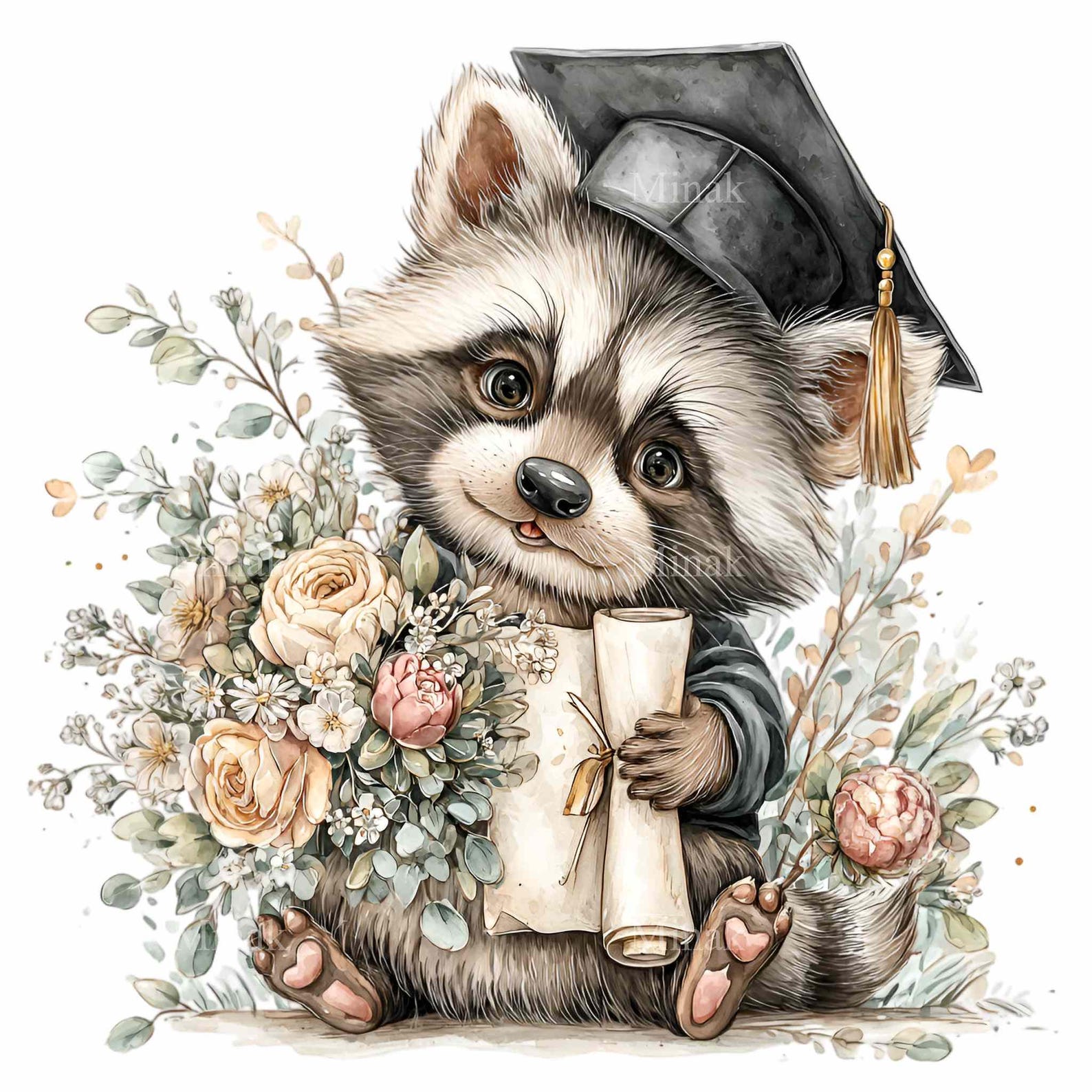 Senior Racoon 15 PNG Graduation Raccoon Clipart, Class of 2026 Senior Diploma ...