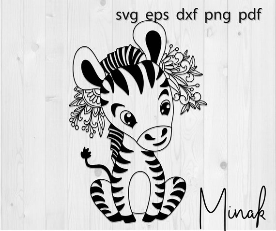 Download Zebra Birthday Svg Flower Floral Animal Head Flower Safari Etsy