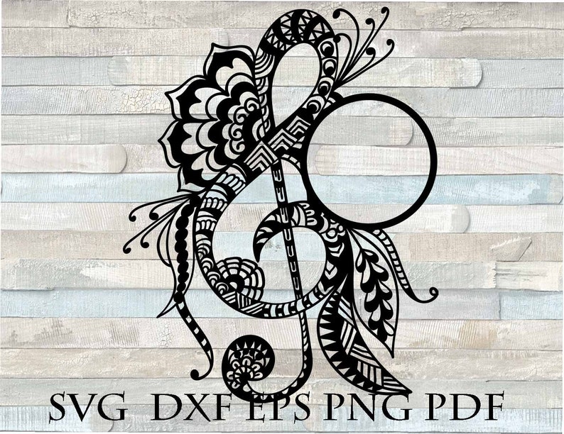 Music Shirt Svg Floral Treble Clef Mandala Svg School Band Etsy