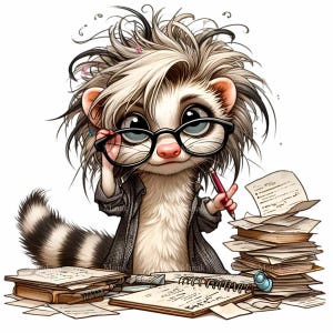 10 PNG Messy Office Waschbär – Niedliche Waschbär PNG Clipart - Lustiges Tier für Planer Stickers, Studieren Sie Prints, Journals und Bastelprojekte