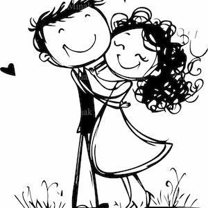 8 SVG Funny Couple SVG Cut File – Carino Stick Figure Abbraccio Clipart – Felice Cartoon Love Silhouette per Cricut e Laser Crafts