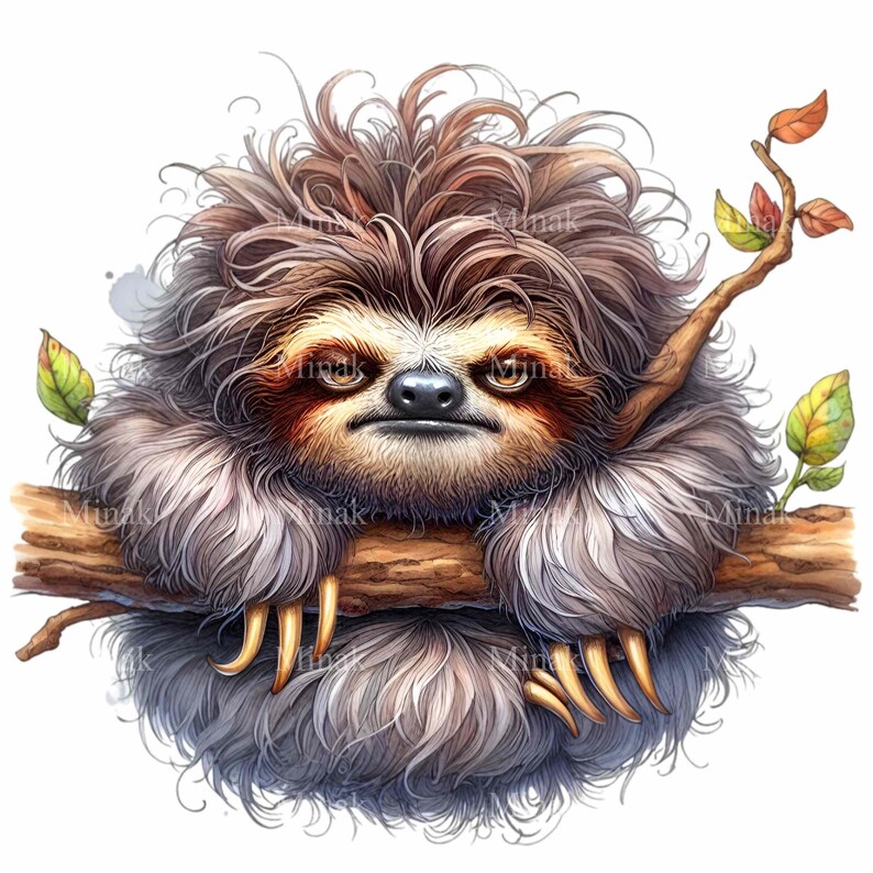 Grumpy Slothh 12 PNG Grumpy Sloth Clipart Coffee Mug Tired Animal Graphic - Etsy