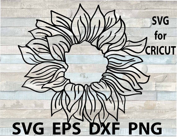 Sunflower Svg Cut File Monogram Svg Etsy
