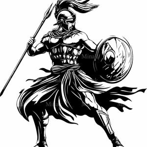 6 SVG griechischer Krieger SVG, spartanischer Soldat Schnittdatei, alter Gladiator Clipart für Cricut, Silhouette & Laserschneiden