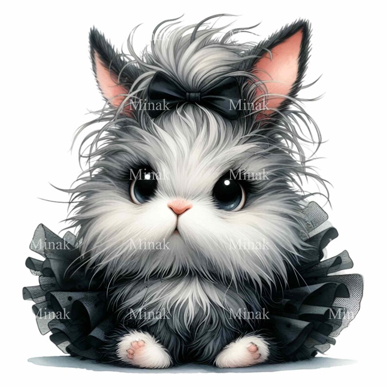 10 PNG Messy Hair Bunny Clipart, Black Tutu Rabbit Sublimation - Etsy