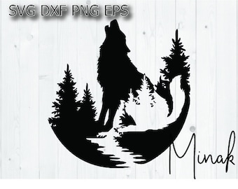 Wolf svg double exposure graphic design vinyl t shirt cut file vector digital for cricut iron on transfer htv png
