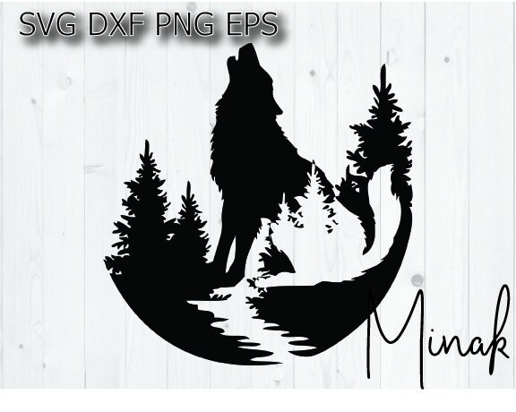 Wolf svg double exposure graphic design vinyl t shirt cut file vector…