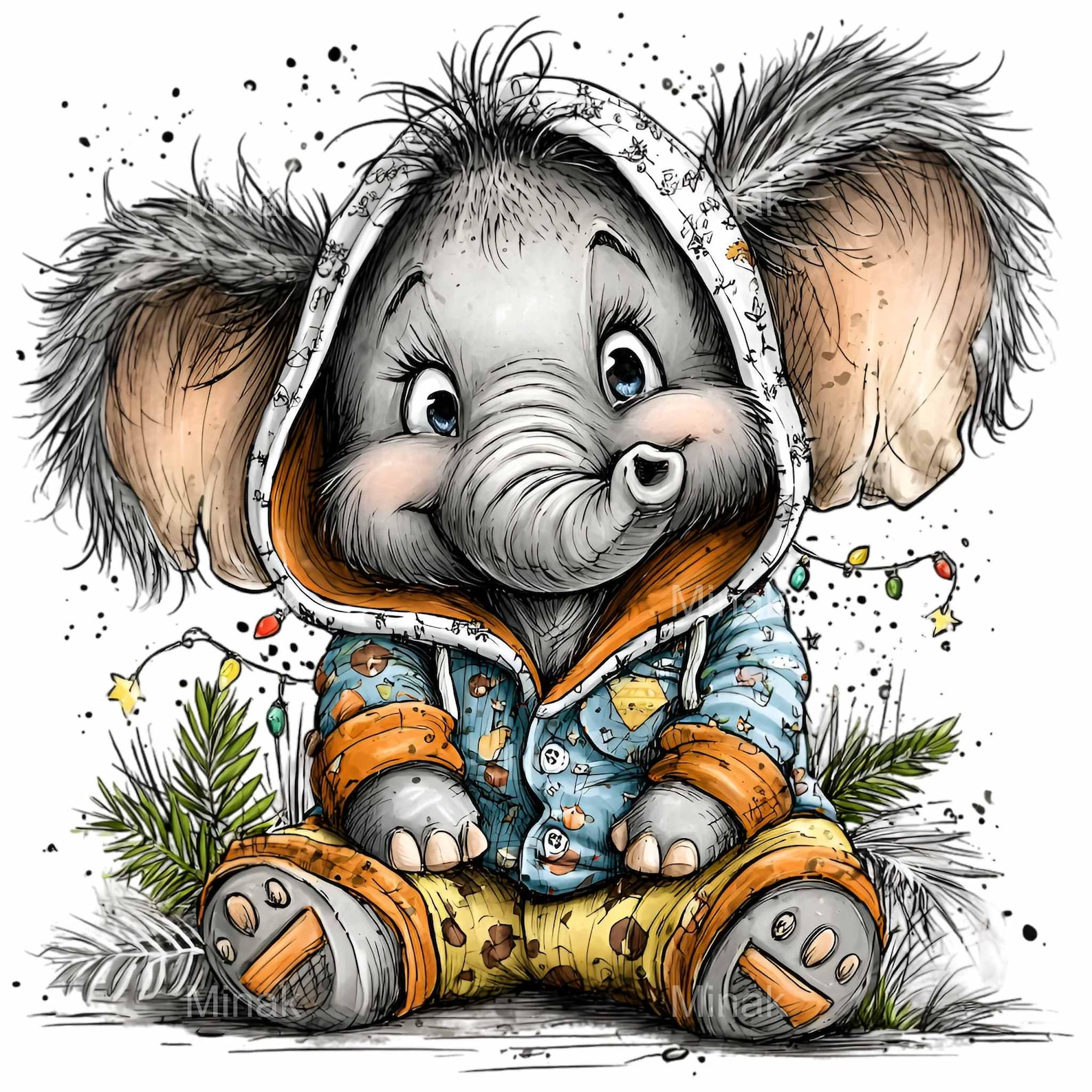 14 PNG Cute Elephant Clipart - Baby Elephant Digital Download for ...